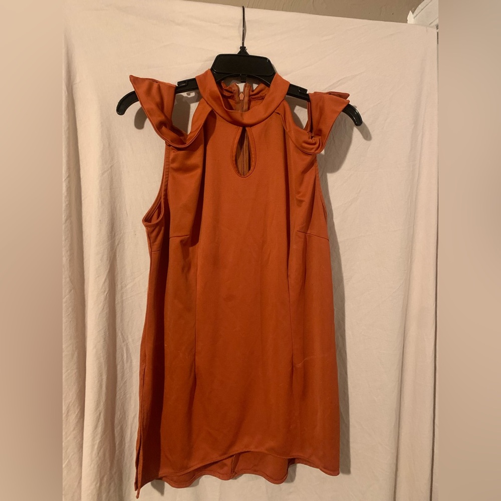 Elegant Sleeveless Orange Top